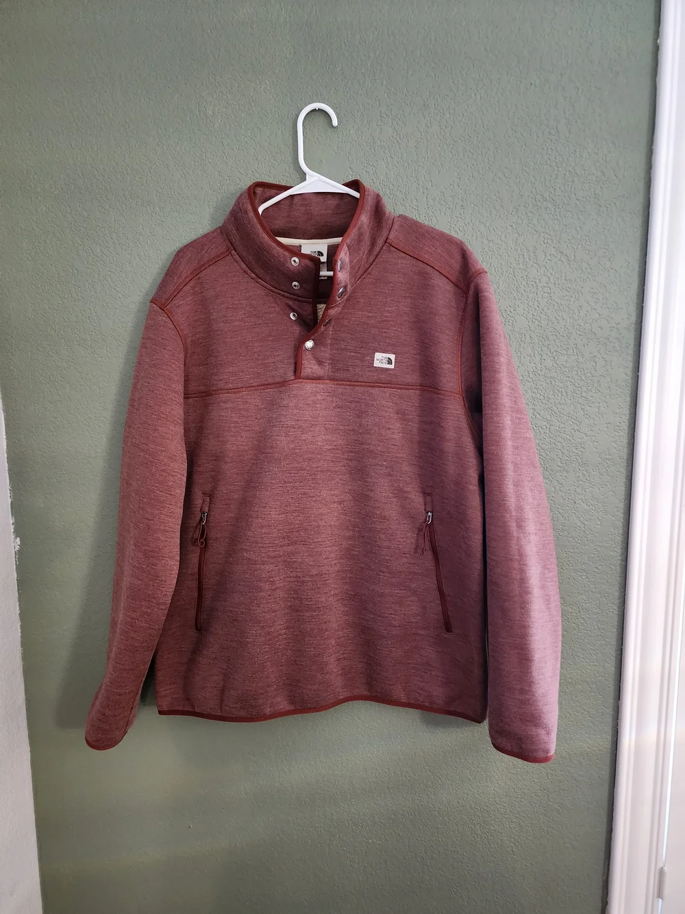 The North Face Men's Pullover Snap-Front in Dusty Rose Heather